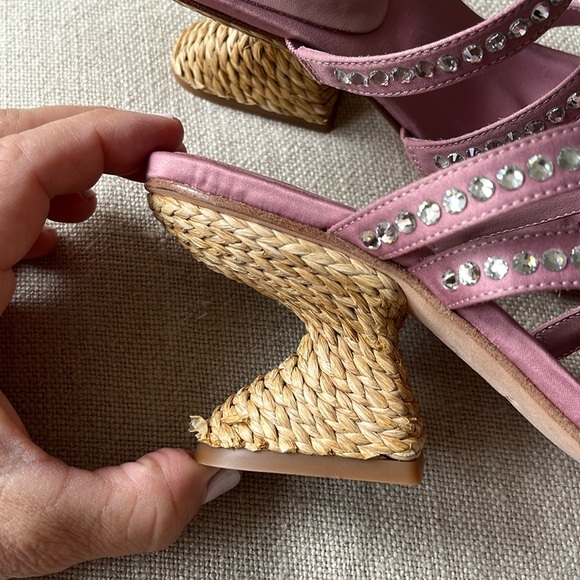 Free People NWT Slip In Paloma Barcelo Satin Crystal Espadrille Chic Sexy❤️🌸 - Picture 4 of 11